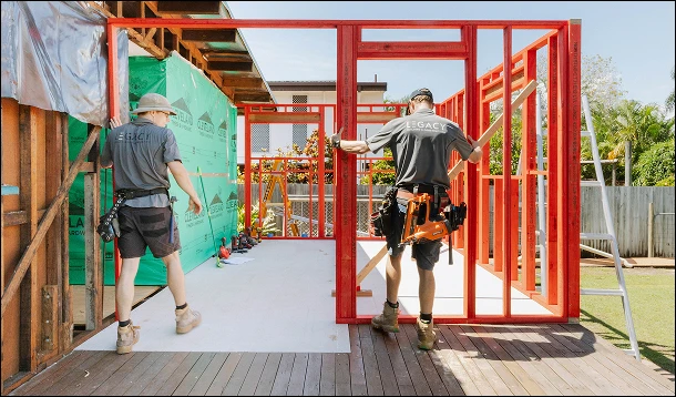 Legacy Building & Construction carpenters framing a new home extension — Townsville, North Queensland
