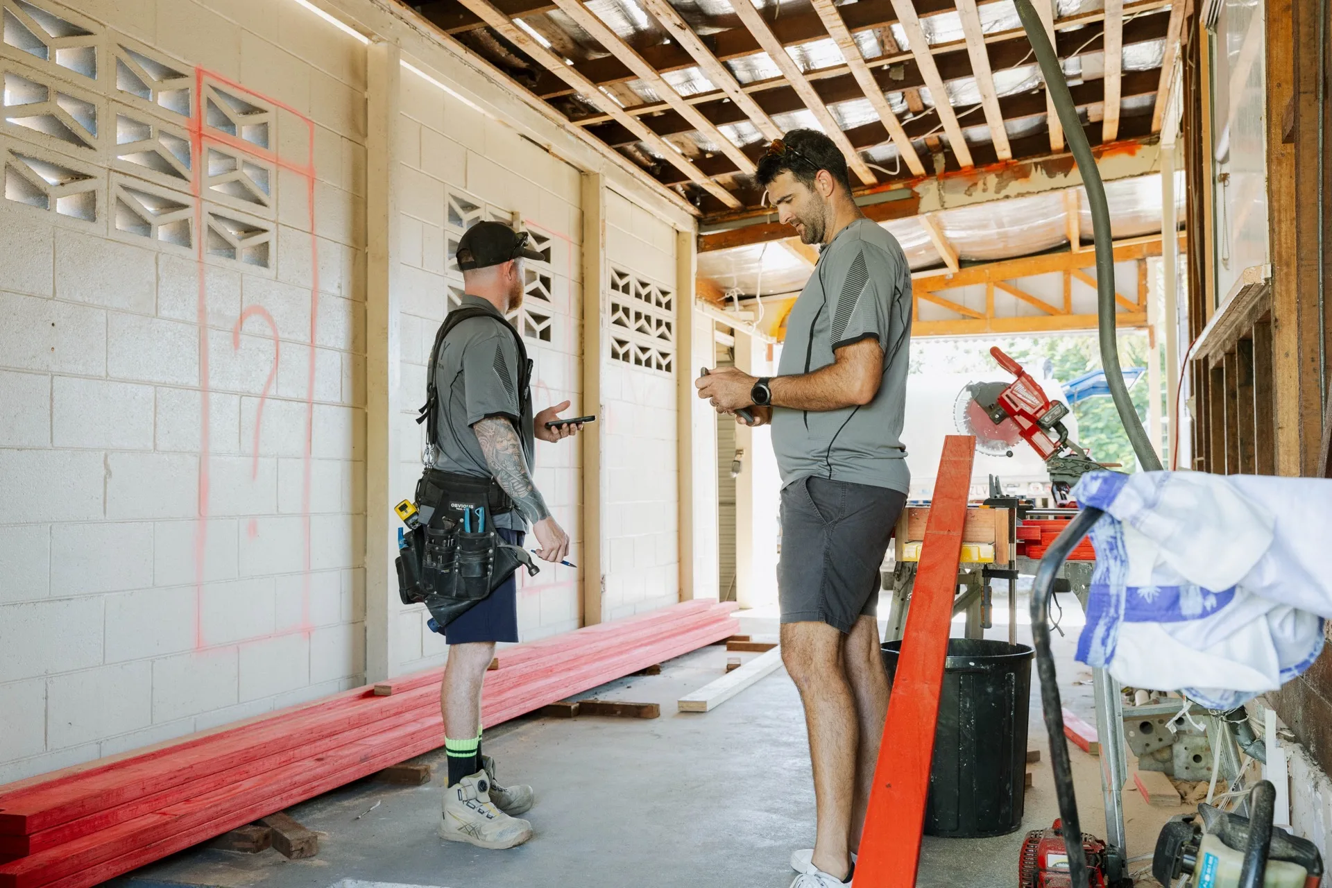 Legacy Building team coordinating on site — Townsville